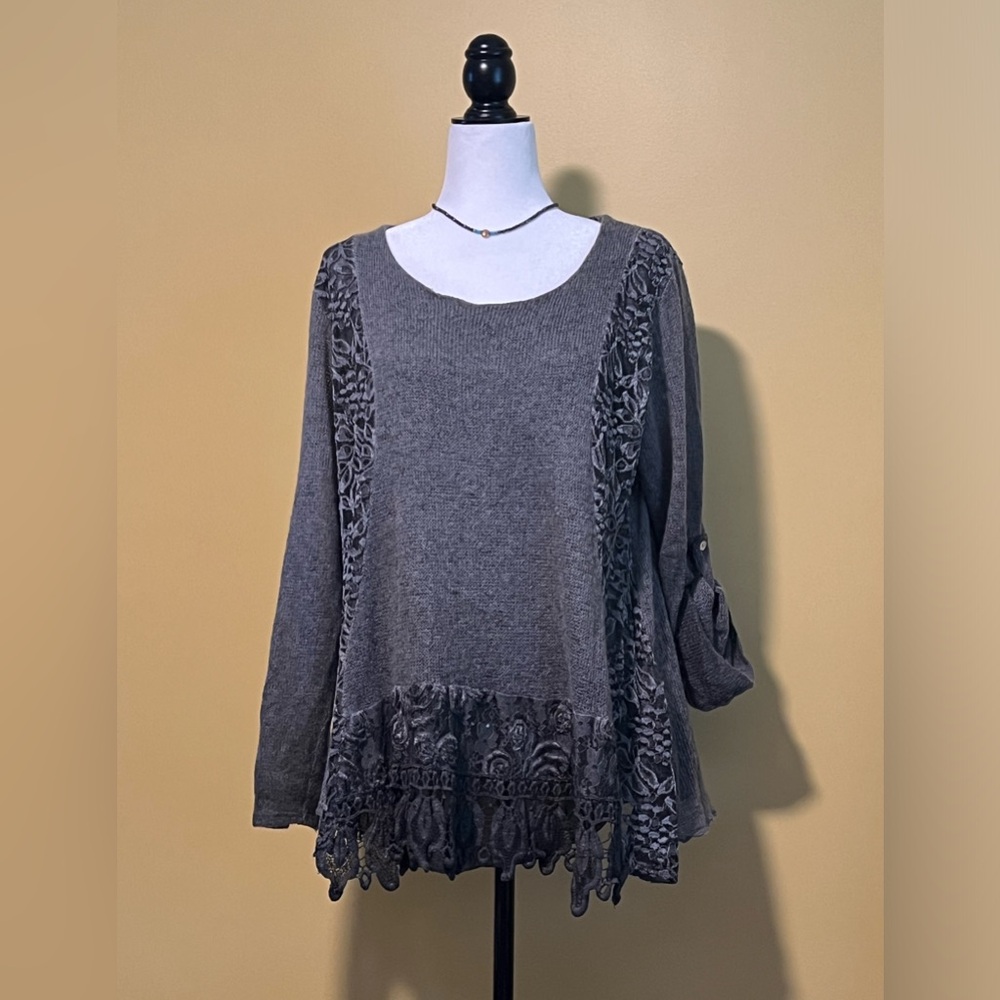 Cherish Tunic - light knit - wool/mohair blend-OS